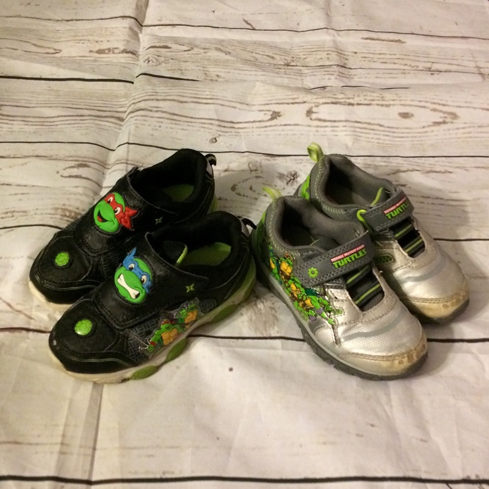 2 pairs of Ninja turtle shoes